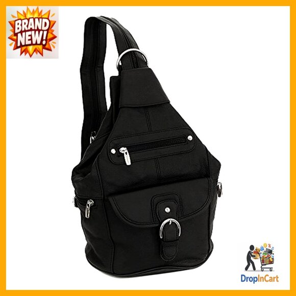 Leather Convertible Backpack Purse Sling Shoulder Bag Adjustable Straps Chic main image 6